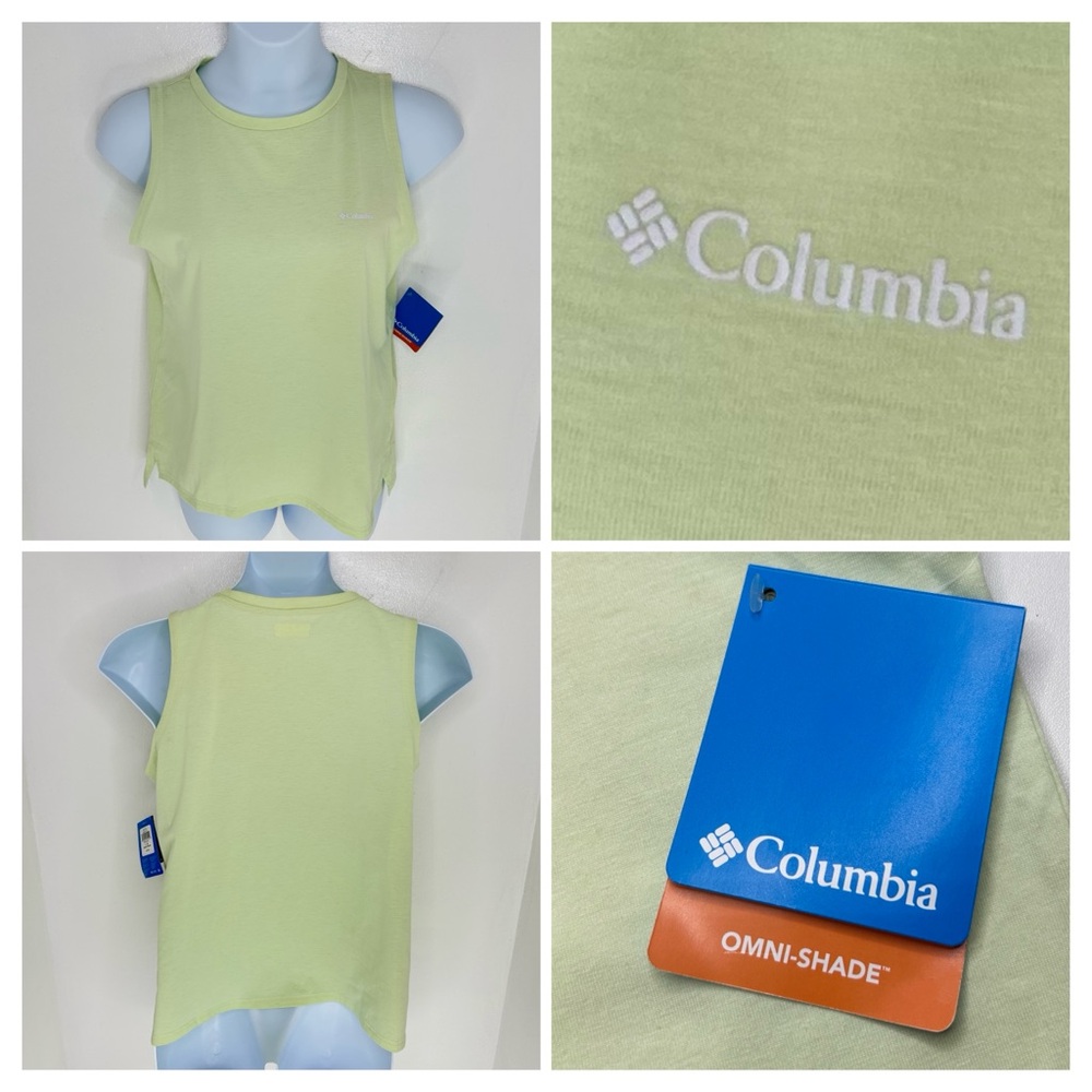 Columbia NWT Pullover Workout Tank Top Size Large Green Hiking Gym Active